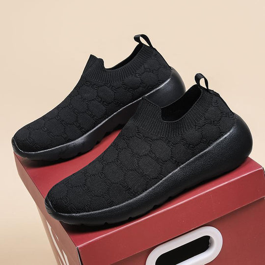 Damen Bequeme Strick-Sneaker mit elastischem Kragen EB