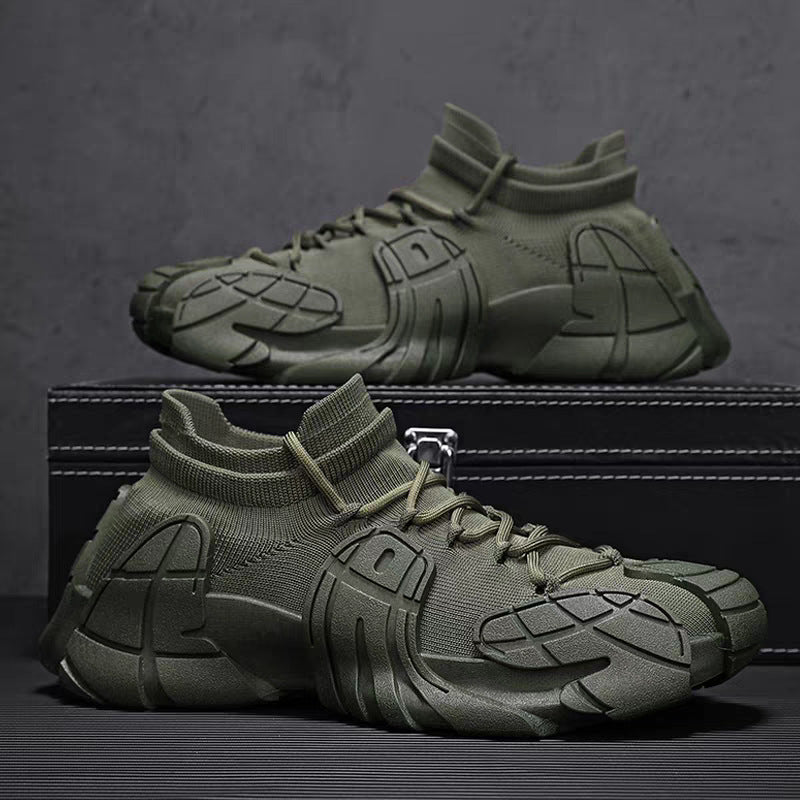Damen Designer Sneaker mit hohem Kragen und textilförmiger Struktur EB