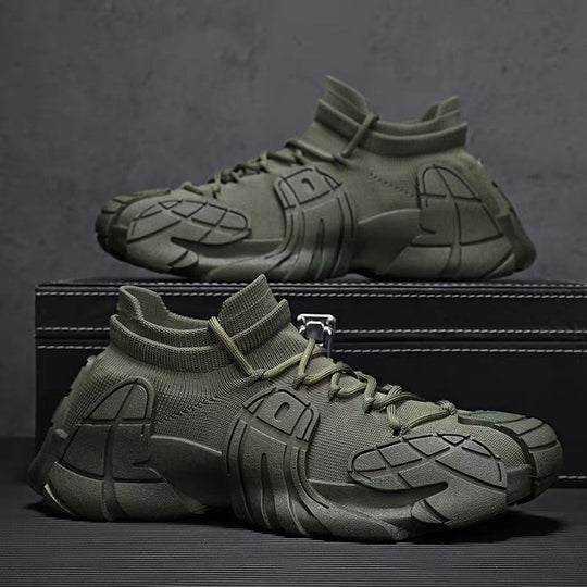 Damen Designer Sneaker mit hohem Kragen und textilförmiger Struktur EB