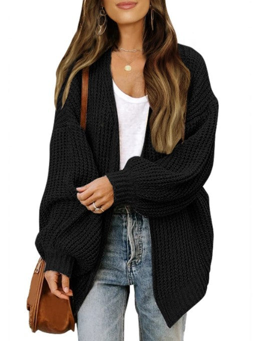 Damen Grobstrickjacke mit überschnittenen Schultern und lässigem Schnitt EB