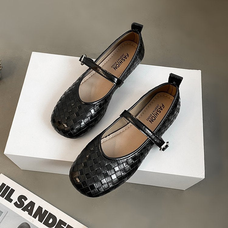 Damen Ballerinas mit stylishem Riemen und glänzender Oberfläche EB