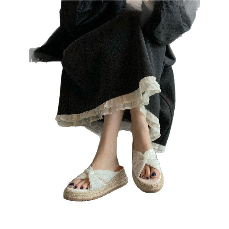 Damen Espadrille Sandalen mit knotenförmigem Riemen EB