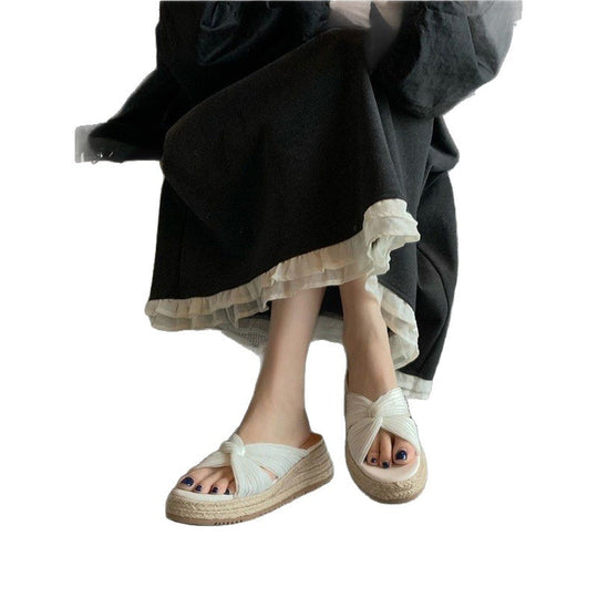 Damen Espadrille Sandalen mit knotenförmigem Riemen EB