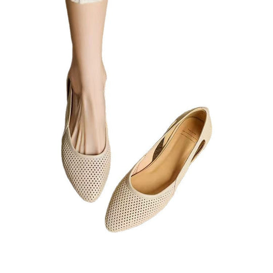 Damen elegante Ballerinas mit atmungsaktivem Lochdesign EB