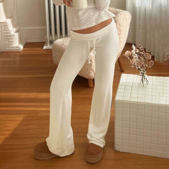 Damen nan leichte Jersey Loungehose mit Tunnelzug und weitem Bein EB