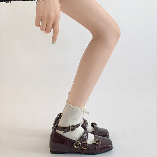 Damen Ballerinas mit dekorativem Riemchendesign EB