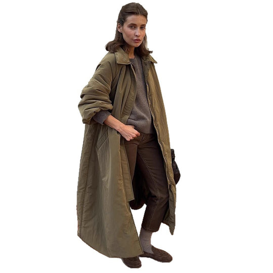 Damen Oversized Steppjacke mit elegantem Schnitt und praktischen Taschen EB