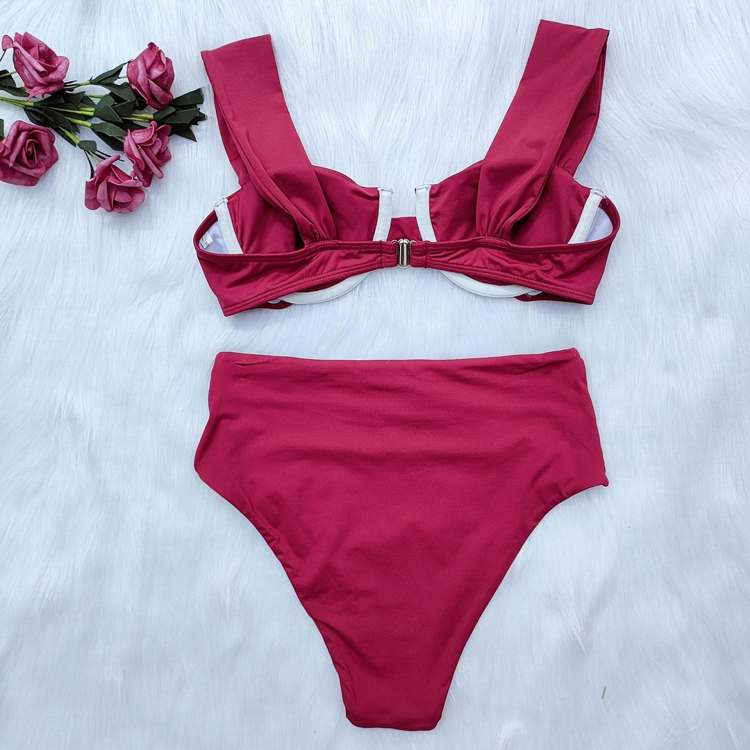 Damen Hochgeschnittenes Bikini-Set mit innovativem Design EB