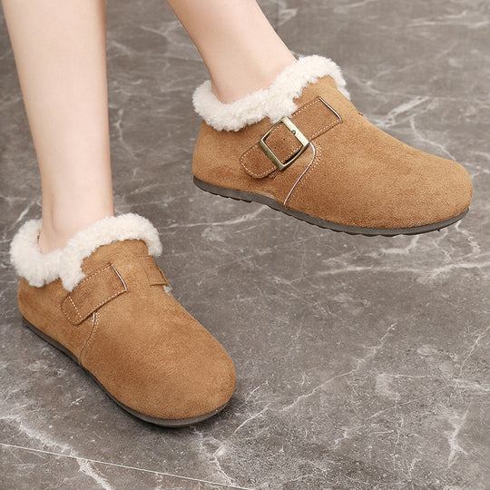 Damen warme Clogs mit kuscheligem Innenfutter und modischem Schnallenverschluss EB