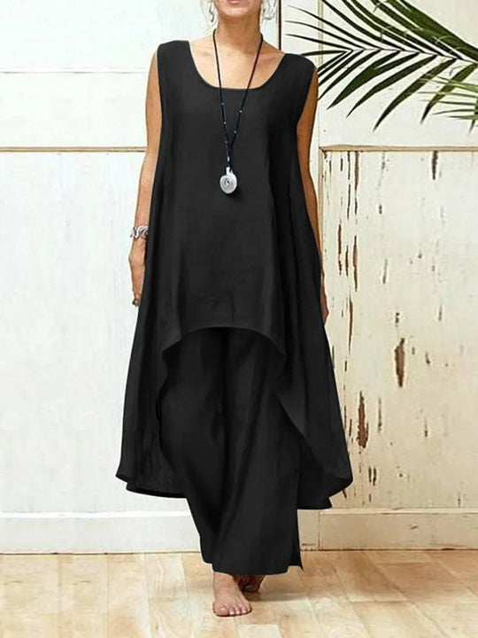 Damen Fließendes Tunika Maxi Overall EB