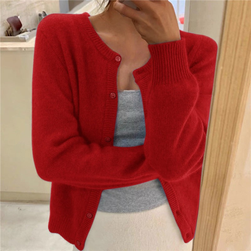 Damen kuschelige Strickjacke EB