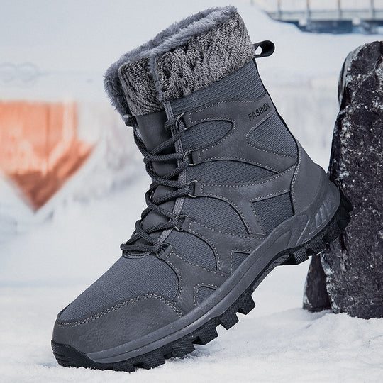 Damen isolierte Winterstiefel mit rutschfester Sohle und modischem Kunstfell EB