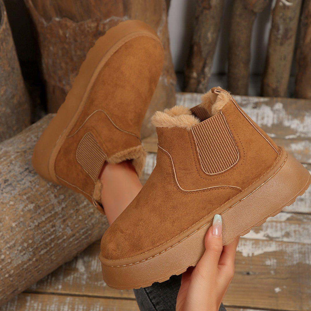 Damen Modische Ankle-Boots mit kuscheligem Futter und rutschfester Sohle EB