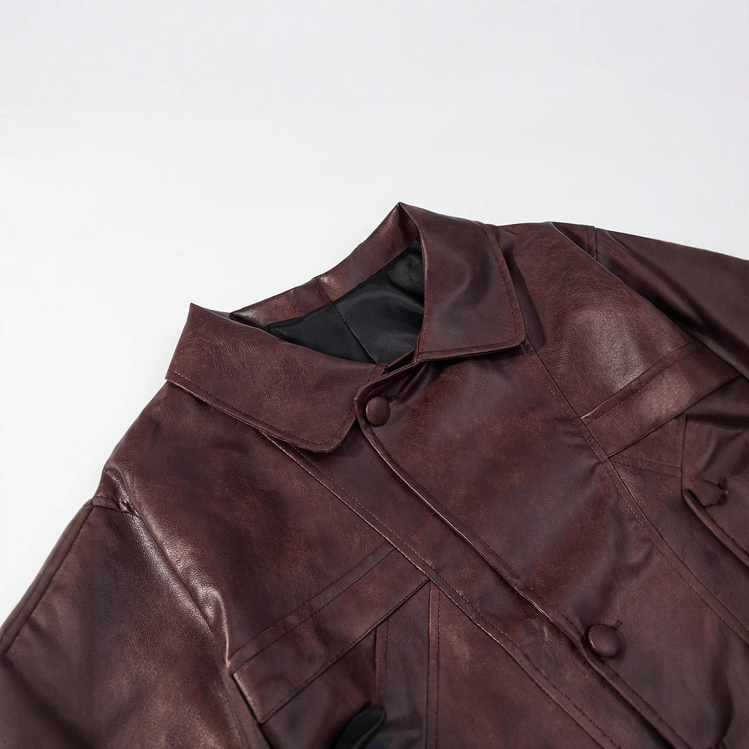 Damen Kurzjacke aus Kunst mit strukturiertem Design EB