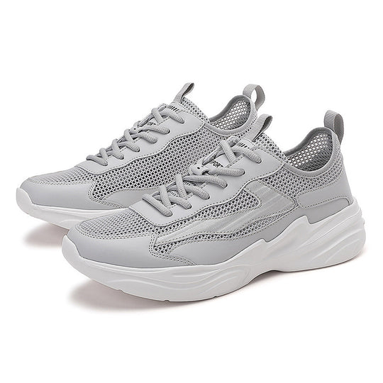 Herren nan skulpturaler Freizeit-Sneaker mit geformter Dämpfungssohle und atmungsaktiver Netzgewebe-Lederkombination EB