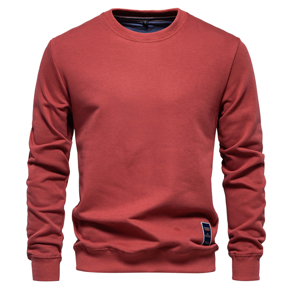 Herren nan klassisches Rundhals-Sweatshirt aus schwerer Baumwollmischung mit angerauter Innenseite und gerippten Bündchen EB