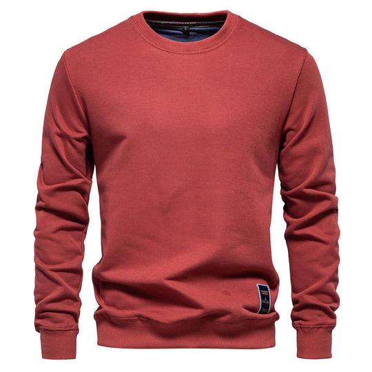 Herren nan klassisches Rundhals-Sweatshirt aus schwerer Baumwollmischung mit angerauter Innenseite und gerippten Bündchen EB