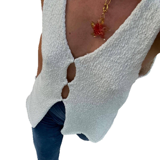Damen ärmellose Strickweste EB