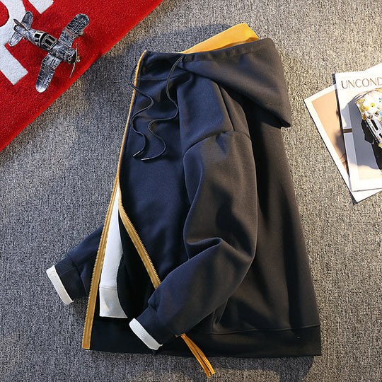 Herren modische Kapuzenjacke mit kontrastierenden Details EB