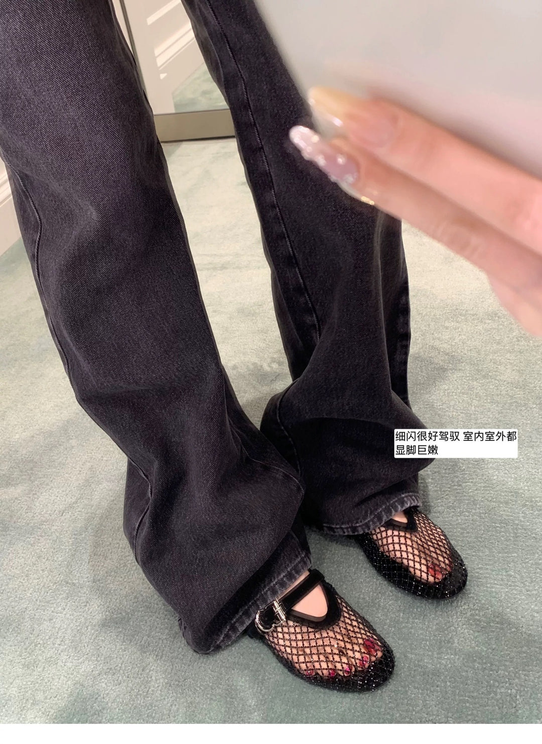 Damen Glamouröse Mules mit funkelndem Strass-Design EB