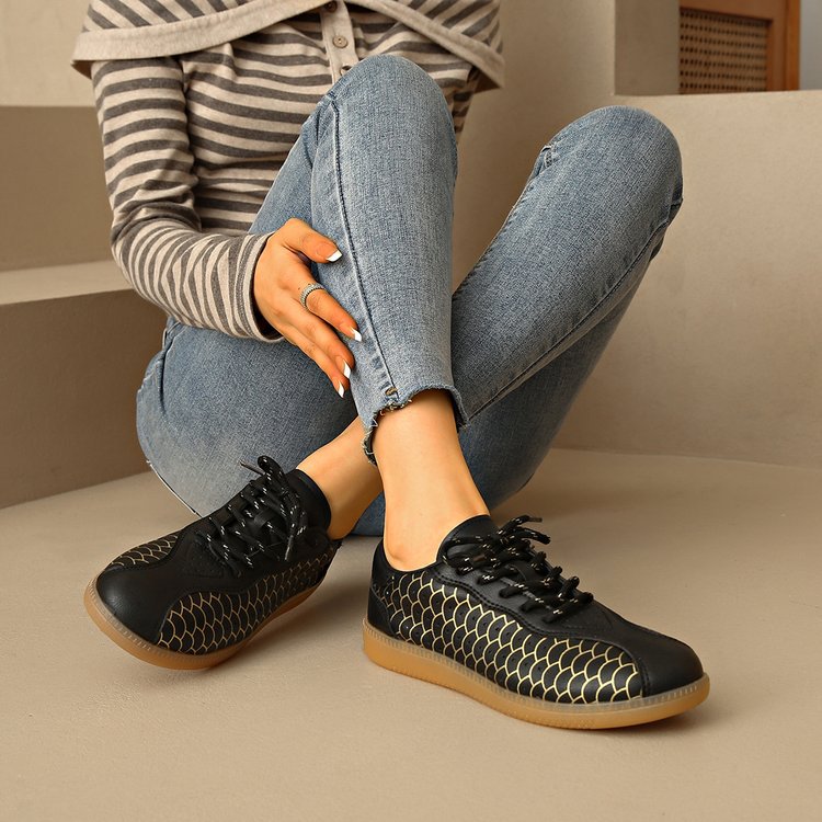 Damen modische Sneakers mit einzigartigem Musterdruck EB