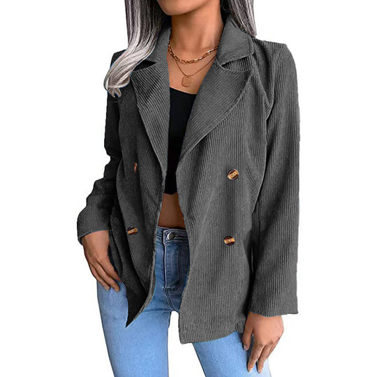 Damen Cord-Jacke mit doppelter Knopfleiste und modernem Schnitt EB