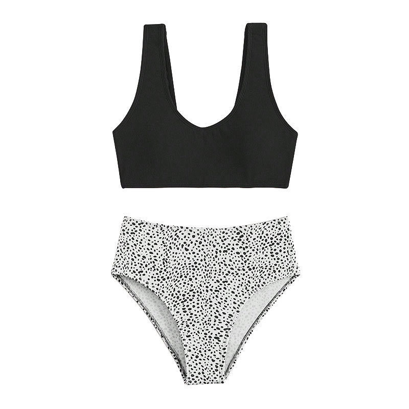 Damen Hoch tailliertes Bikini-Oberteil mit strukturiertem Design EB