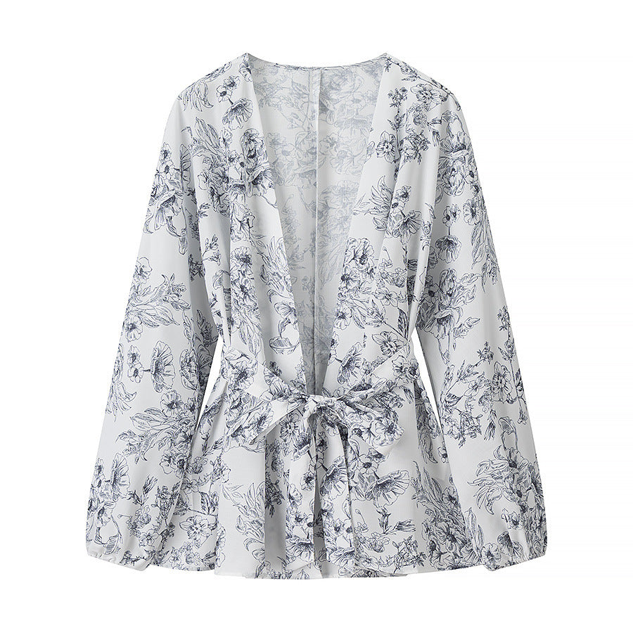 Damen entspannendes Pyjama-Set mit floralem Design EB
