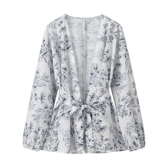 Damen entspannendes Pyjama-Set mit floralem Design EB
