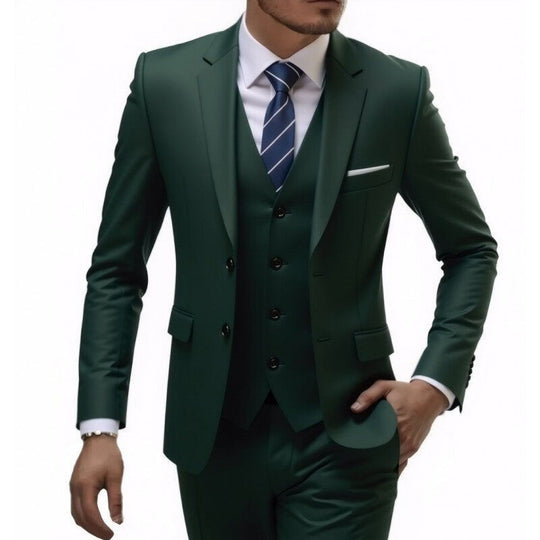 Herren nan dreiteiliges Slim-Fit Anzugset mit Weste, schmalem Revers und taillierter Silhouette EB