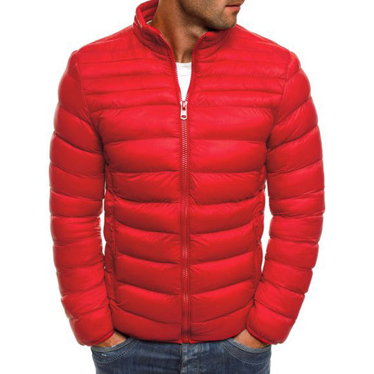 Herren modische Steppjacke mit hohem Kragen und seitlichen Reißverschlusstaschen EB