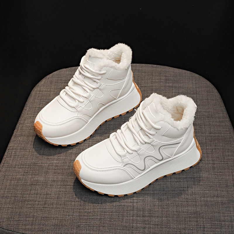 Damen sportliche High-Top Sneakers mit warmem Innenfutter und rutschfester Sohle EB