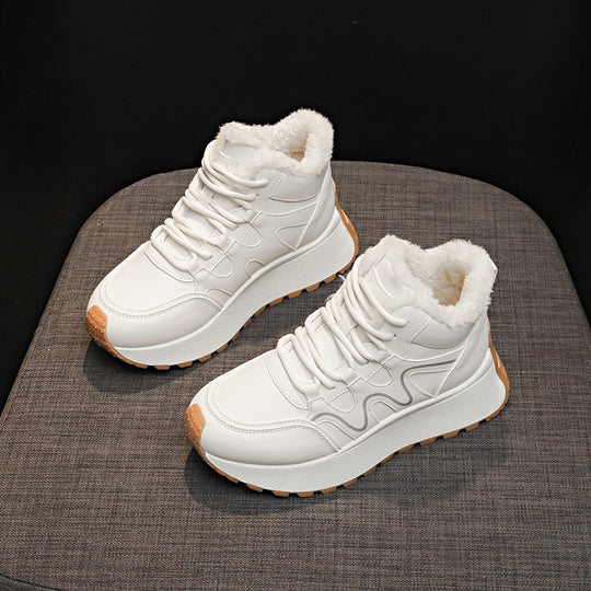 Damen sportliche High-Top Sneakers mit warmem Innenfutter und rutschfester Sohle EB