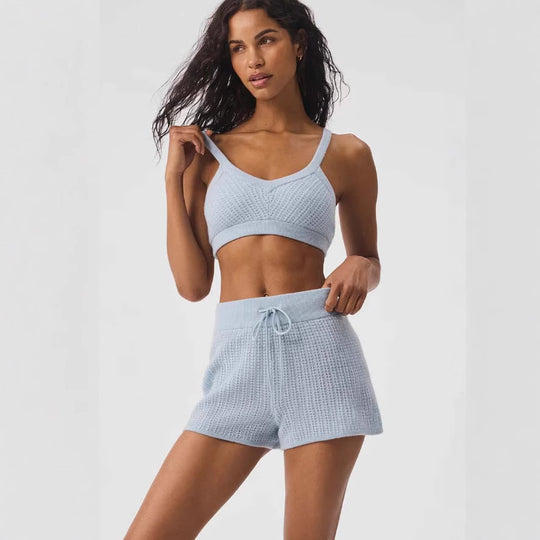 Damen lässiges Freizeit-Set aus Strukturstrick EB