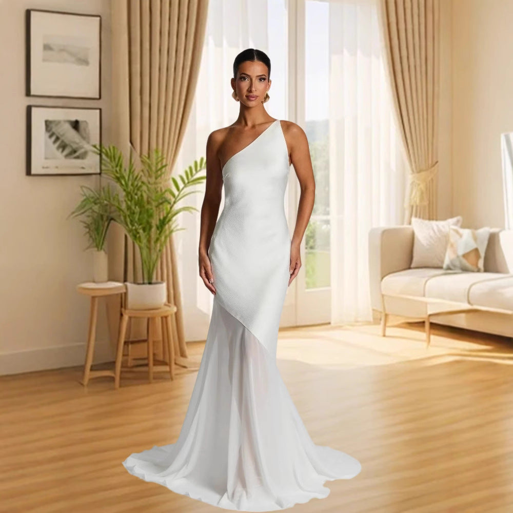 Damen asymmetrisches Abendkleid EB