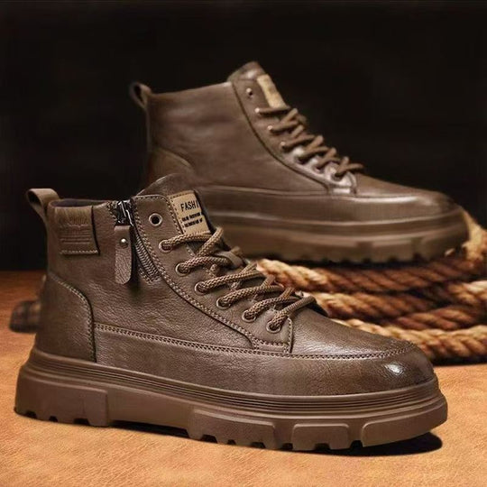 Damen modische High-Top Schnürstiefel mit robustem Profil und isolierendem Innenfutter EB