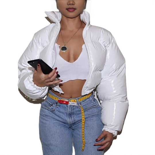 Damen Glänzende Kurzdaunenjacke EB