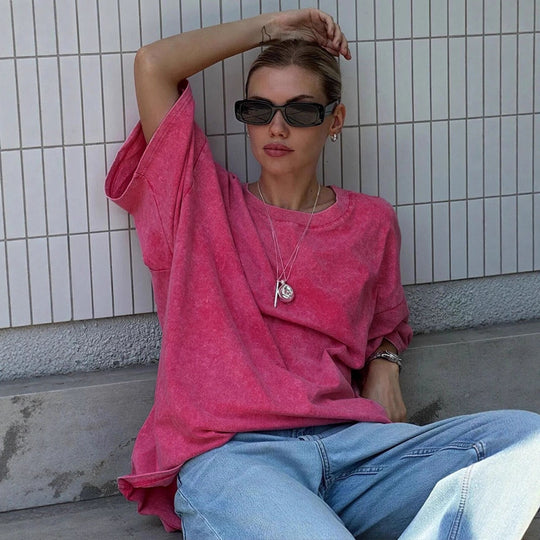 Damen Oversized T-Shirt aus hochwertiger Baumwolle EB