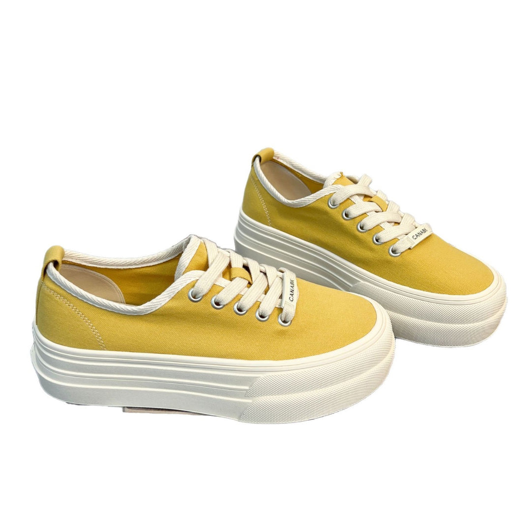 Damen Modische Plateau-Sneaker mit erhöhtem Sohlenprofil und atmungsaktivem Obermaterial EB