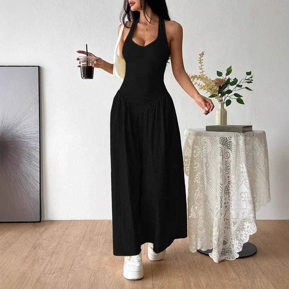 Damen Maxi-Kleid mit trägerlosem Design und voluminösem Rock EB