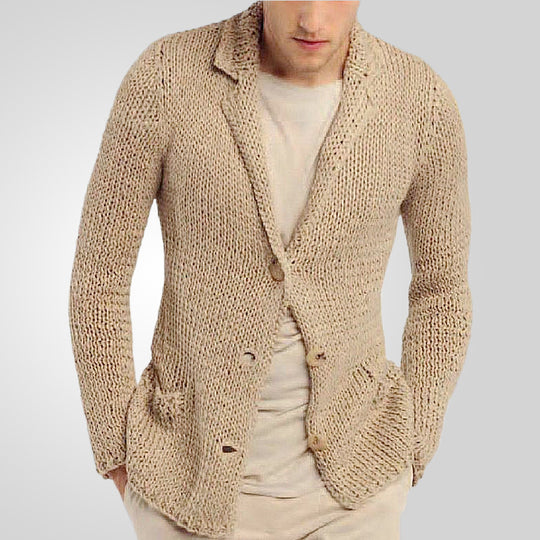 Herren Strickblazer mit natürlichem, rustikalem Design und praktischen Taschen EB