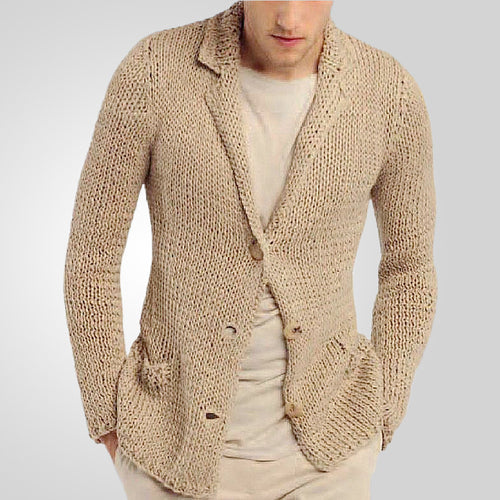 Herren Strickblazer mit natürlichem, rustikalem Design und praktischen Taschen EB