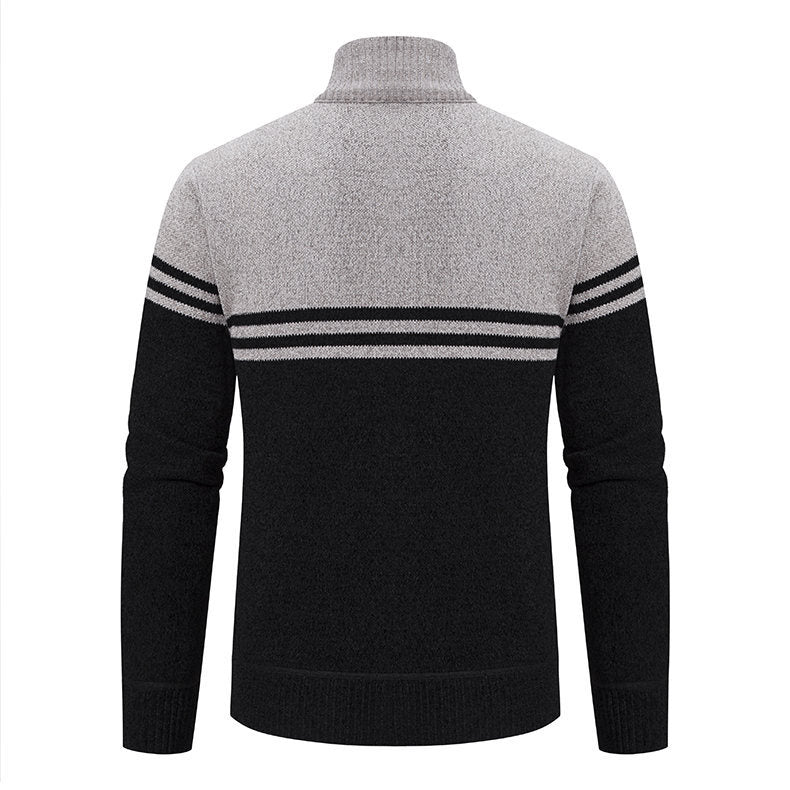 Herren stylische Freizeitjacke mit hohem Kragen und moderner Zipper-Detailierung EB