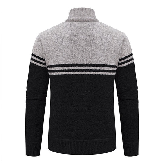 Herren stylische Freizeitjacke mit hohem Kragen und moderner Zipper-Detailierung EB
