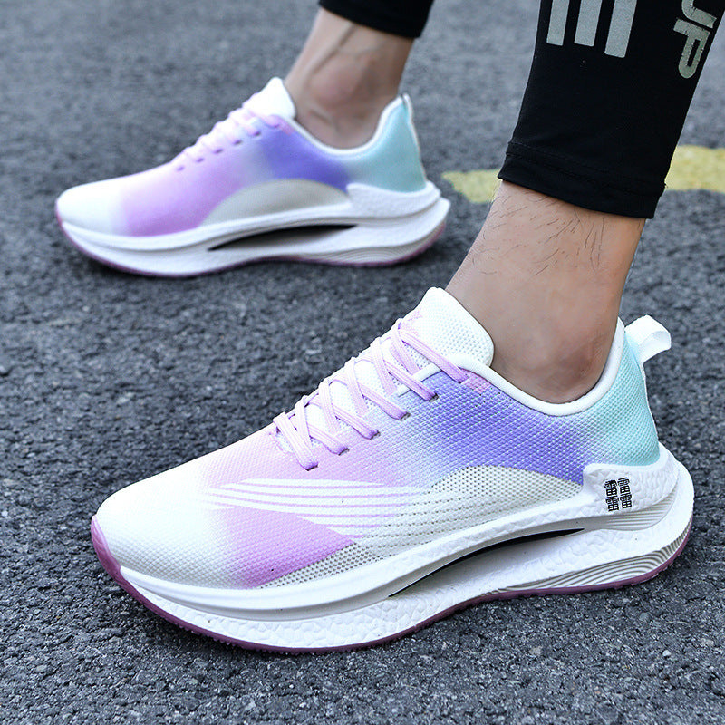 Unisex leichte Dämpfungs-Laufschuhe mit atmungsaktivem Mesh-Oberteil, seitlicher Energielaufsohle und Fersen-Zuglasche EB