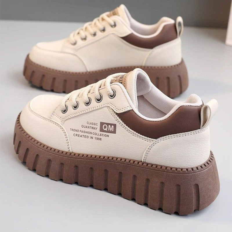 Damen modische Platform Sneaker mit verstärkter Sohle EB