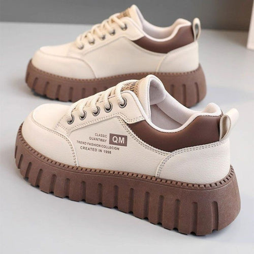 Damen modische Platform Sneaker mit verstärkter Sohle EB