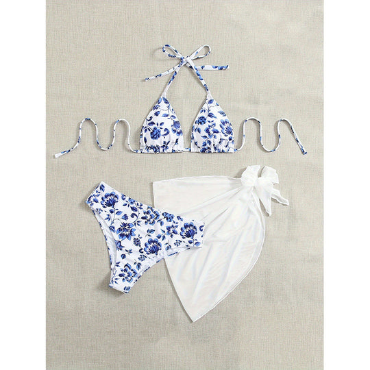 Damen Triangel-Bikini mit abnehmbarer Wickel-Tuch EB