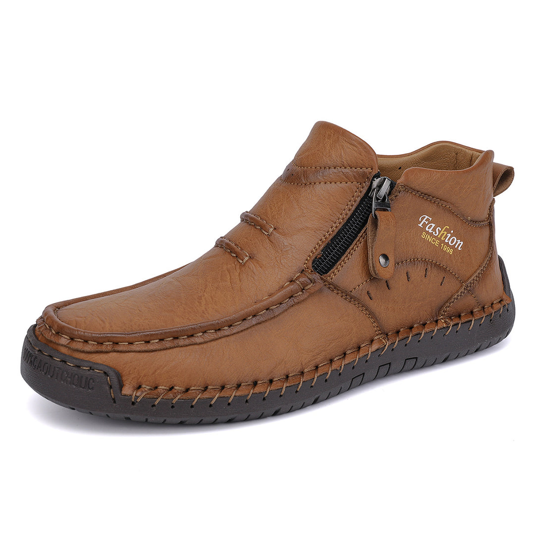Herren Bequeme Leder Slipper EB
