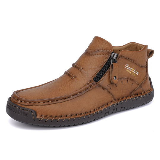Herren Bequeme Leder Slipper EB